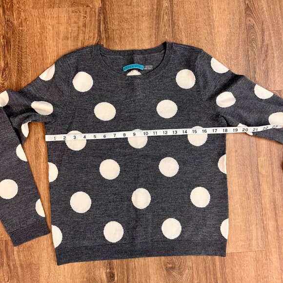 Alice + Olivia Gray Wool Polkadot Crewneck Sweater Sz M - Picture 5 of 9